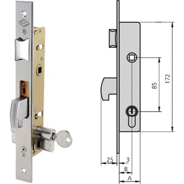 Cerradura embutir carpinter&iacute;a met